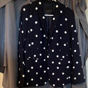 Banana Republic Women's Navy Polka Dot Blazer